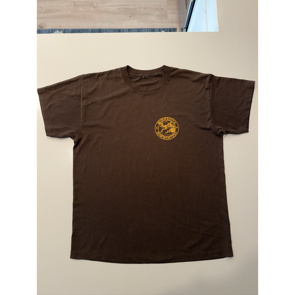 Minnesota Bowhunters T-Shirt Deer Map Arrow Graphic Brown Mens Large